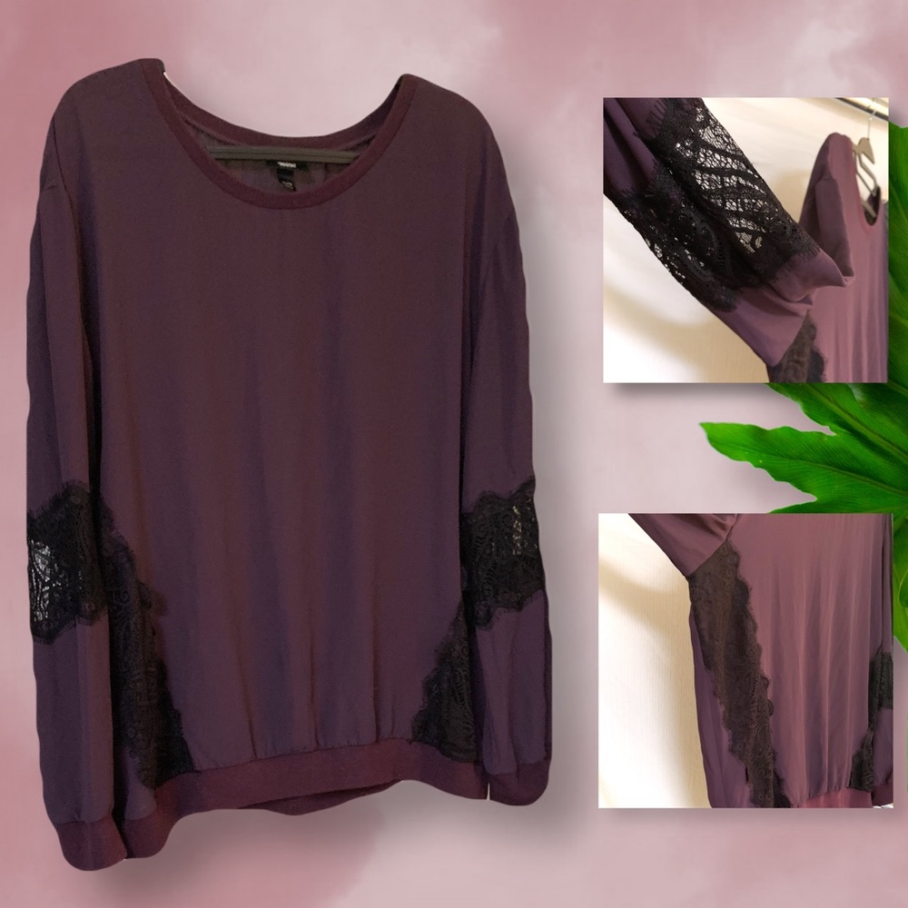 Purple and Black Lace Top